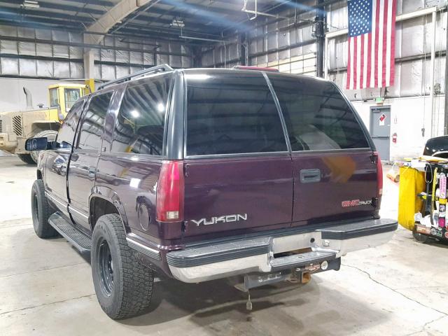 1GKEK13R0TJ729912 - 1996 GMC YUKON MAROON photo 3