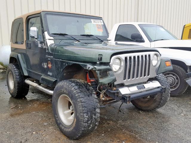 1J4FY49S8WP801834 - 1998 JEEP WRANGLER / GREEN photo 1