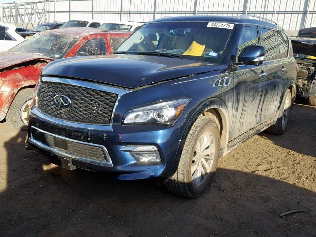 JN8AZ2NF7H9645677 - 2017 INFINITI QX80 BASE BLUE photo 2