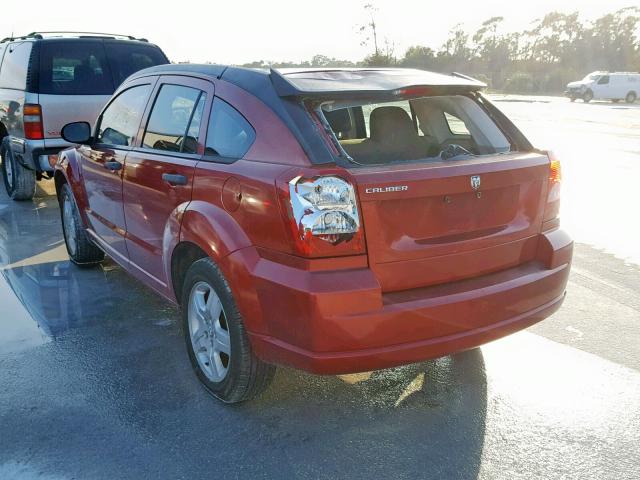 1B3HB28B58D708376 - 2008 DODGE CALIBER RED photo 3