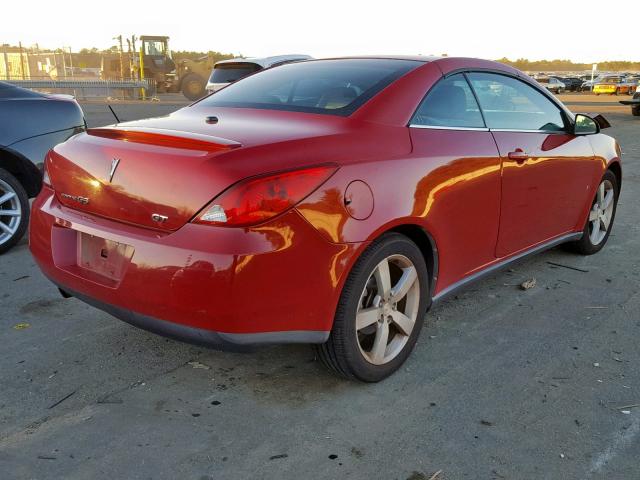 1G2ZH36N874251845 - 2007 PONTIAC G6 GT RED photo 4