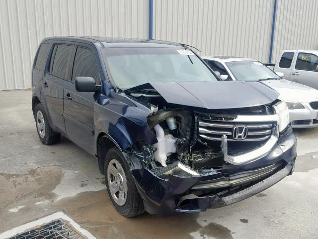 5FNYF3H26CB028996 - 2012 HONDA PILOT LX BLUE photo 1