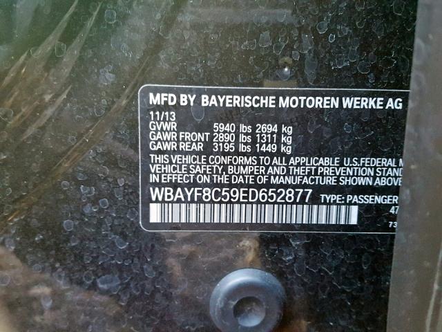 WBAYF8C59ED652877 - 2014 BMW 750 LXI BLACK photo 10