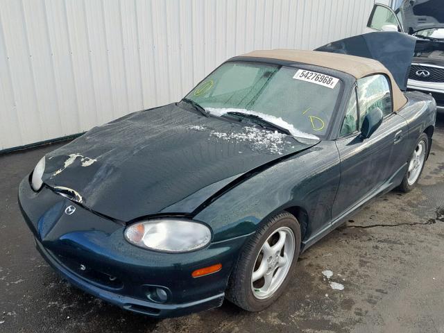 JM1NB3532X0137780 - 1999 MAZDA MX-5 MIATA GREEN photo 2