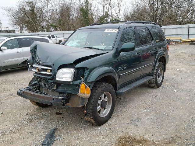 5TDBT48A74S220825 - 2004 TOYOTA SEQUOIA LI GREEN photo 2