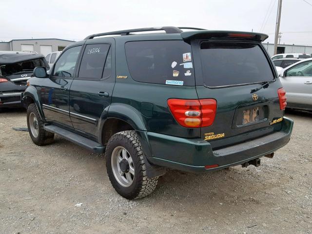 5TDBT48A74S220825 - 2004 TOYOTA SEQUOIA LI GREEN photo 3