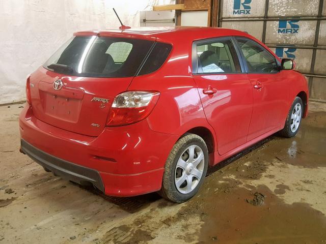 2T1LE4EE9AC018420 - 2010 TOYOTA COROLLA MA RED photo 4