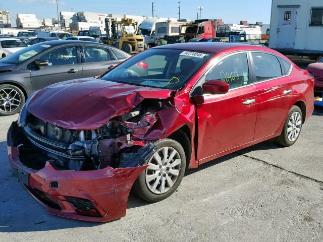 3N1AB7AP9HY385971 - 2017 NISSAN SENTRA S RED photo 2