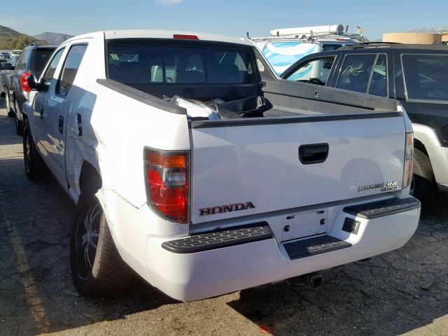 2HJYK16207H546472 - 2007 HONDA RIDGELINE WHITE photo 3