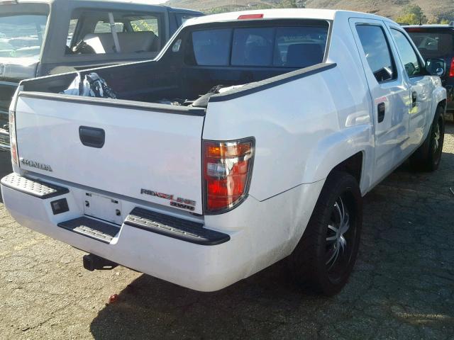 2HJYK16207H546472 - 2007 HONDA RIDGELINE WHITE photo 4