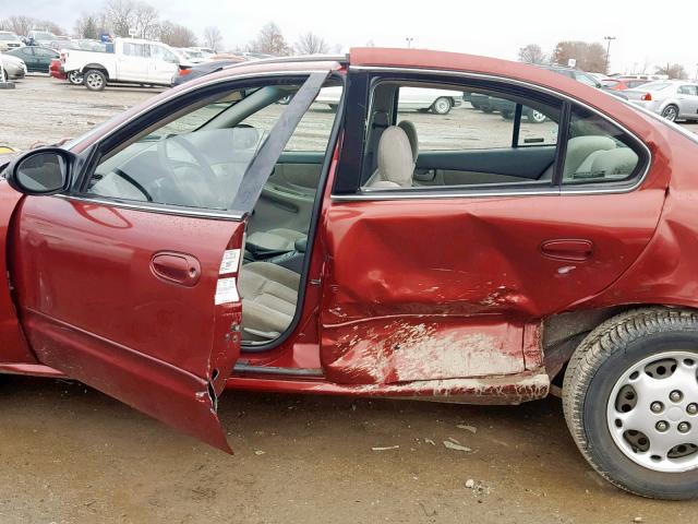 1G3NK52T11C110396 - 2001 OLDSMOBILE ALERO GX RED photo 9