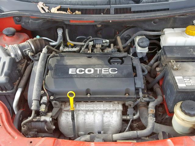 KL1TD66E69B656560 - 2009 CHEVROLET AVEO LS RED photo 7