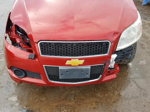 KL1TD66E69B656560 - 2009 CHEVROLET AVEO LS RED photo 9