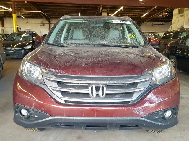 5J6RM4H70DL033633 - 2013 HONDA CR-V EXL BURGUNDY photo 9