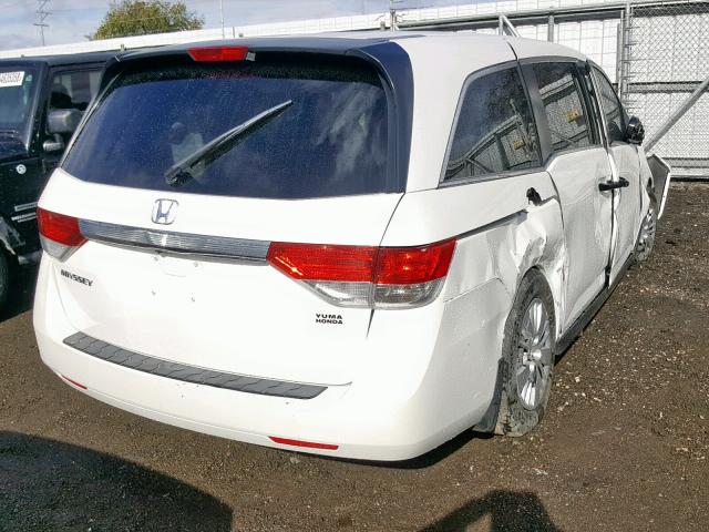 5FNRL5H24FB008534 - 2015 HONDA ODYSSEY LX WHITE photo 4