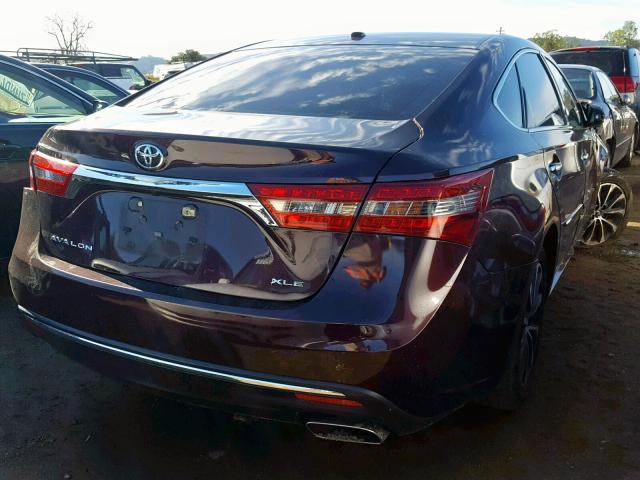 4T1BK1EB6HU260776 - 2017 TOYOTA AVALON XLE BURGUNDY photo 4