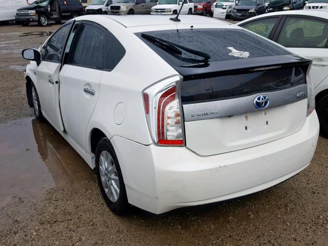 JTDKN3DP4D3042808 - 2013 TOYOTA PRIUS PLUG WHITE photo 3