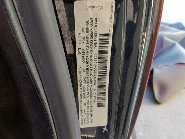 3VWCK31C55M407329 - 2005 VOLKSWAGEN NEW BEETLE Qara foto 10