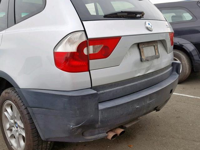 WBXPA73444WC43483 - 2004 BMW X3 2.5I SILVER photo 9