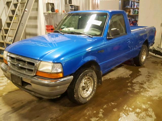 1FTYR10C7WUA74834 - 1998 FORD RANGER BLUE photo 2