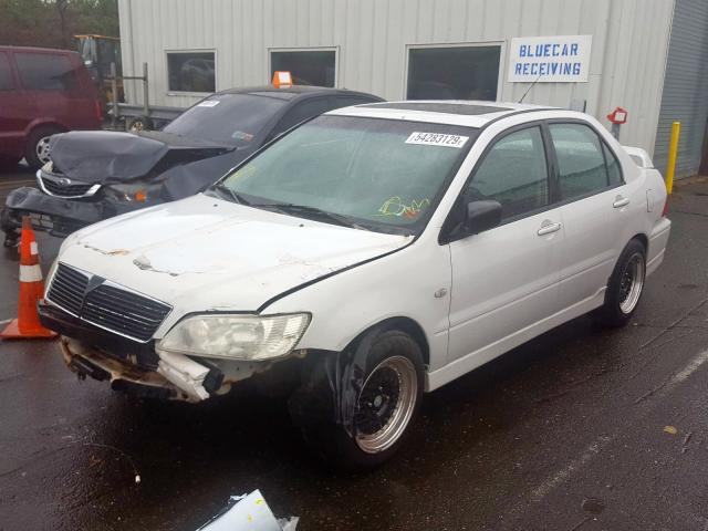 JA3AJ86E52U006924 - 2002 MITSUBISHI LANCER OZ WHITE photo 2