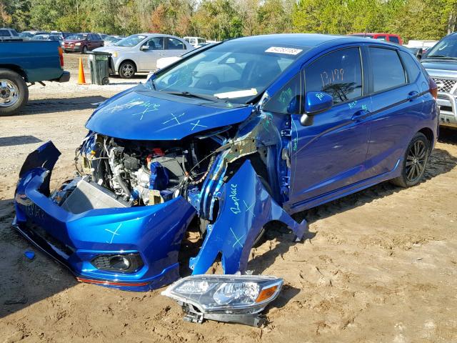 3HGGK5H66JM710924 - 2018 HONDA FIT SPORT BLUE photo 2