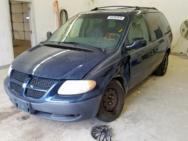 1D4GP25323B121813 - 2003 DODGE CARAVAN SE BLUE photo 2