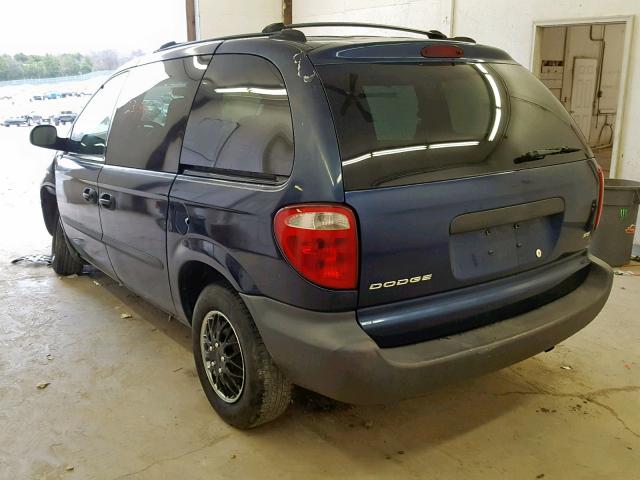 1D4GP25323B121813 - 2003 DODGE CARAVAN SE BLUE photo 3