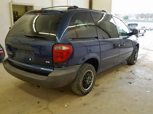 1D4GP25323B121813 - 2003 DODGE CARAVAN SE BLUE photo 4