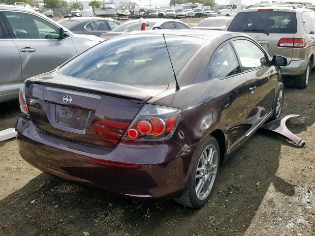 JTKDE167X80236141 - 2008 TOYOTA SCION TC BURGUNDY photo 4