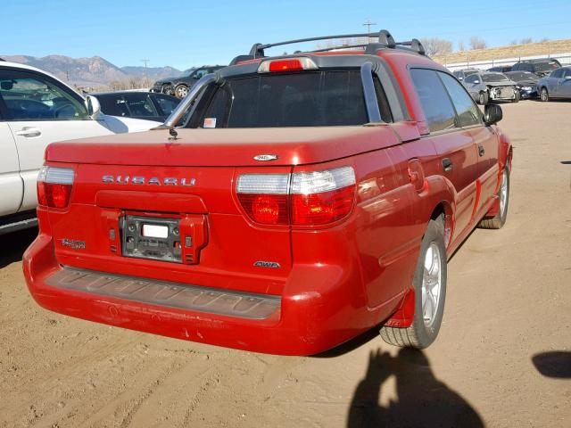 4S4BT62C857103445 - 2005 SUBARU BAJA SPORT RED photo 4