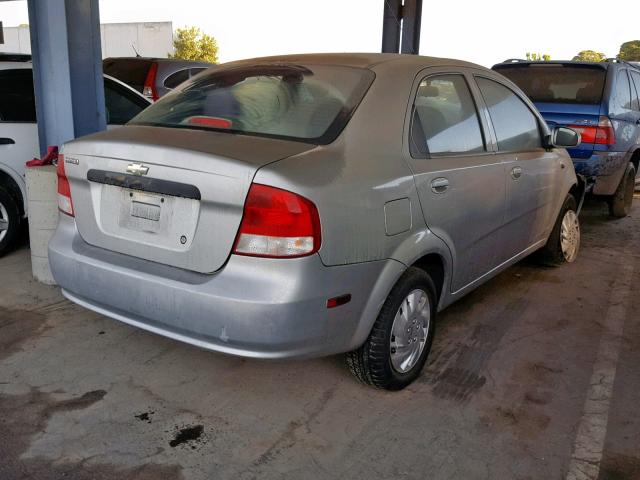 KL1TD52644B133006 - 2004 CHEVROLET AVEO GRAY photo 4