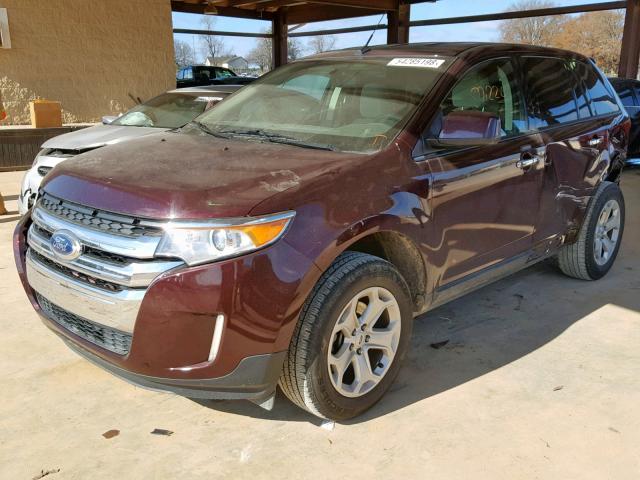 2FMDK3JCXBBA03362 - 2011 FORD EDGE SEL BURGUNDY photo 2