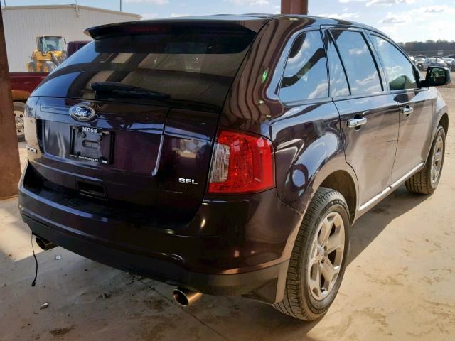 2FMDK3JCXBBA03362 - 2011 FORD EDGE SEL BURGUNDY photo 4