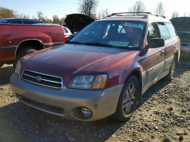 4S3BH665827613274 - 2002 SUBARU LEGACY OUT RED photo 2