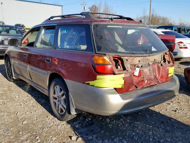 4S3BH665827613274 - 2002 SUBARU LEGACY OUT RED photo 3