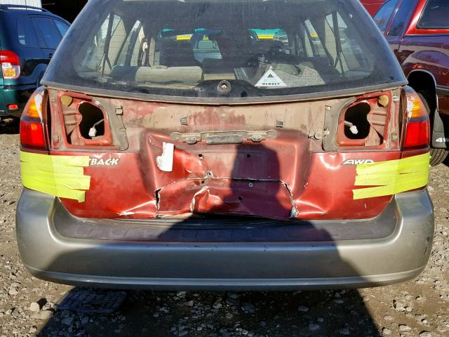 4S3BH665827613274 - 2002 SUBARU LEGACY OUT RED photo 9