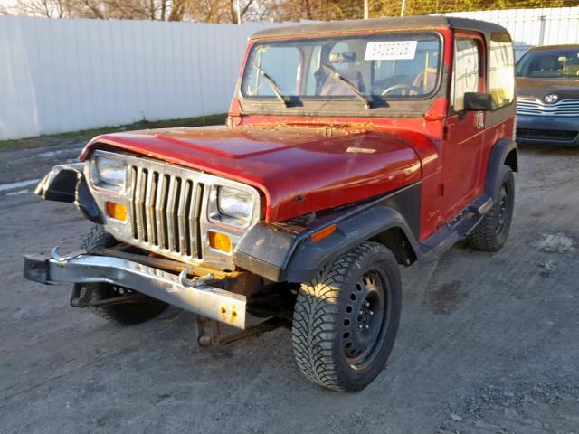 2BCCV81L9JB515828 - 1988 JEEP WRANGLER L RED photo 2