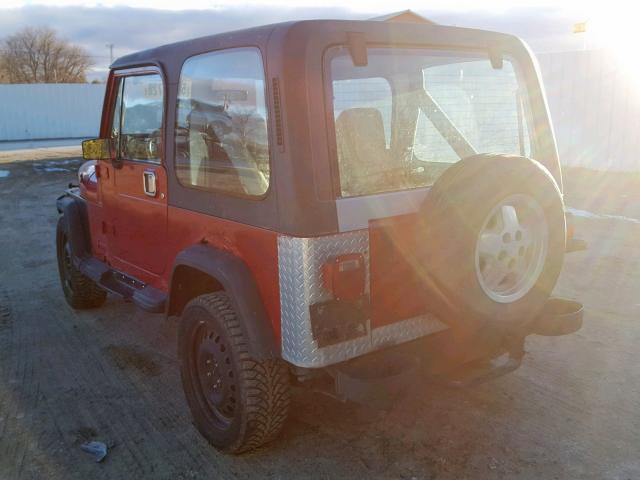 2BCCV81L9JB515828 - 1988 JEEP WRANGLER L RED photo 3