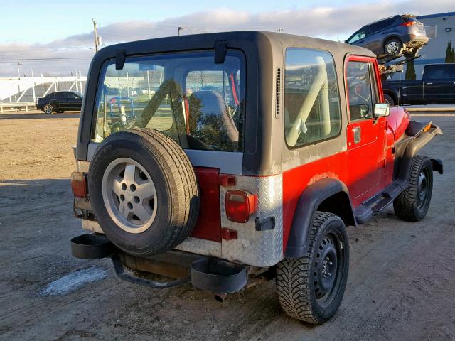 2BCCV81L9JB515828 - 1988 JEEP WRANGLER L RED photo 4