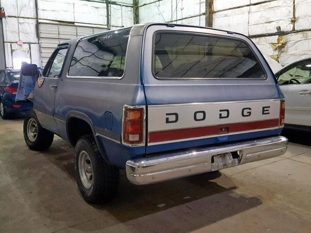 3B4GM17Y8PM161673 - 1993 DODGE RAMCHARGER BLUE photo 3