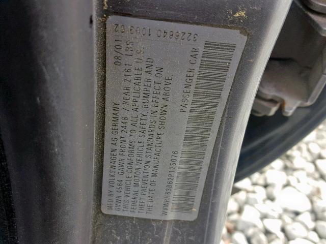 WVWRH63B62P125076 - 2002 VOLKSWAGEN PASSAT GLX 灰色 照片 10