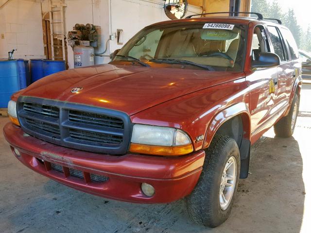 1B4HS28N1YF287007 - 2000 DODGE DURANGO RED photo 2