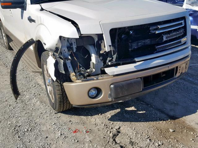 1FTFW1CT3DKF57290 - 2013 FORD F150 SUPER WHITE photo 9