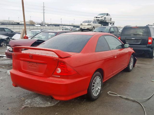 1HGEM21555L044390 - 2005 HONDA CIVIC LX RED photo 4