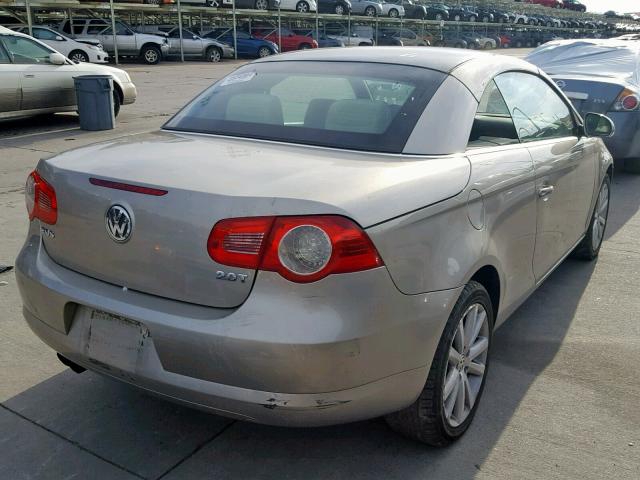 WVWFA71F97V046183 - 2007 VOLKSWAGEN EOS 2.0T L BEIGE photo 4