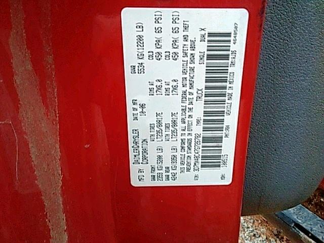 3D7MX48C47G726782 - 2007 DODGE RAM 3500 S RED photo 10