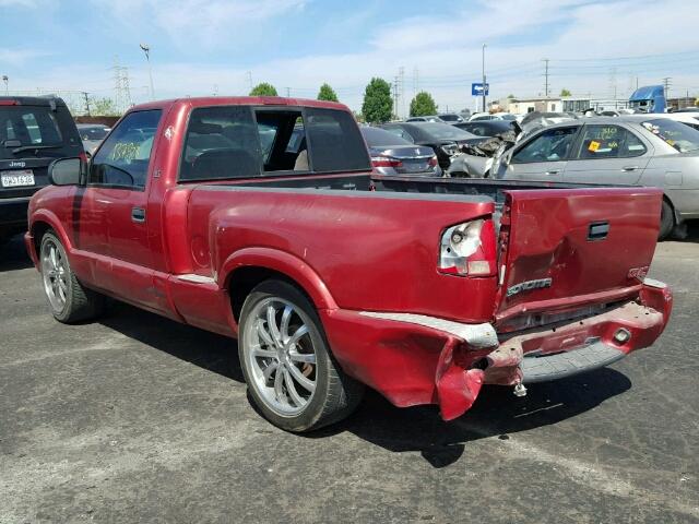 1GTCS14W928104356 - 2002 GMC SONOMA RED photo 3