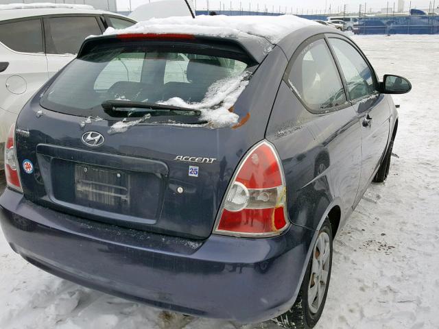 KMHCN35C88U093238 - 2008 HYUNDAI ACCENT BAS BLUE photo 4