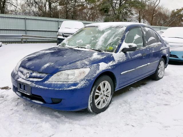 2HGES16494H634359 - 2004 HONDA CIVIC DX BLUE photo 2